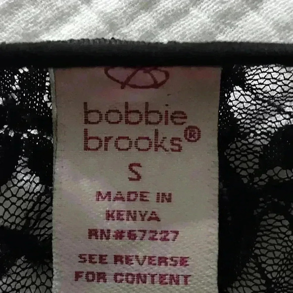 Bobbie Brooks black lace top | short sleeve | size Small - Picture 3 of 4